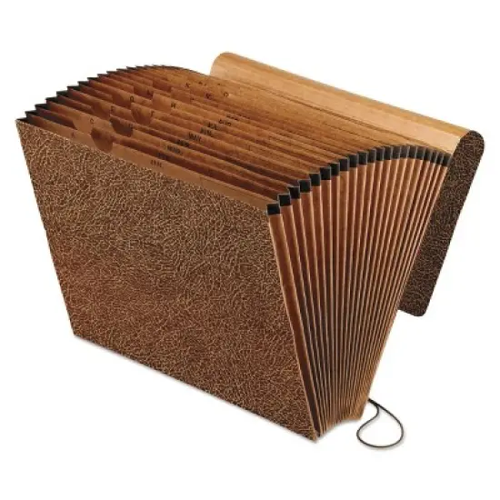 Pendaflex All Purpose Expanding File, 2" Expansion, 21 Sections, Elastic Cord Closure, 2/5-Cut Tabs, Letter Size, Red Fiber image {1}