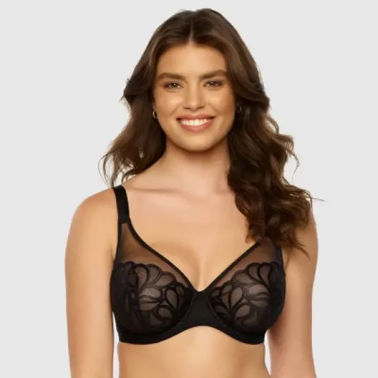Paramour Women's Lotus Embroidered Unlined Bra image {3}