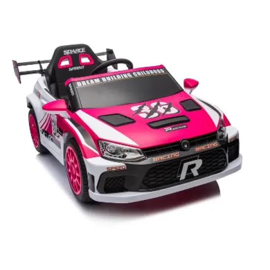 12V 20W*2 Kids Ride-On Sports Car, Racing Style Electric Toy Vehicle with Remote Control, LED Lights, Music, Seat Belt & Shock Absorbers image {10}