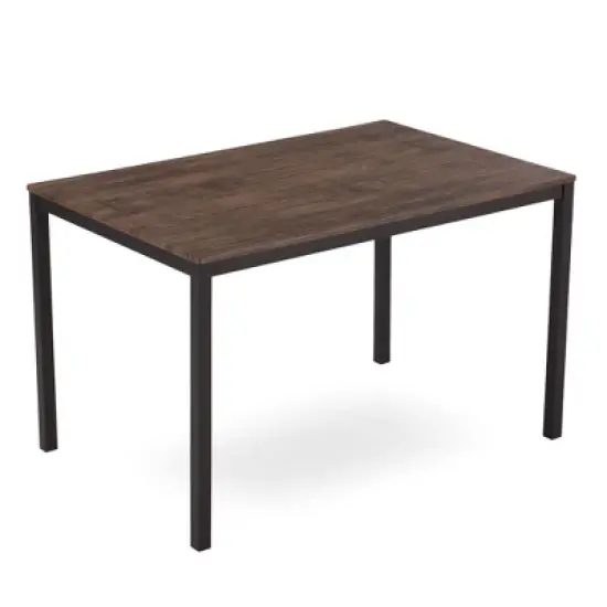 JOMEED 5 Piece Metal Frame Kitchen Dining Table and Chairs Set, Brown/Black image {2}