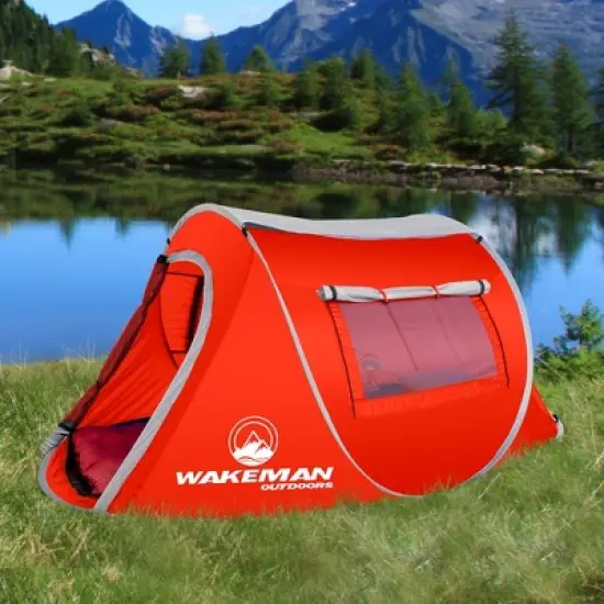 Leisure Sports Water Resistant Barrel Style Pop-Up Sunchaser 2-Person Tent - Red image {4}