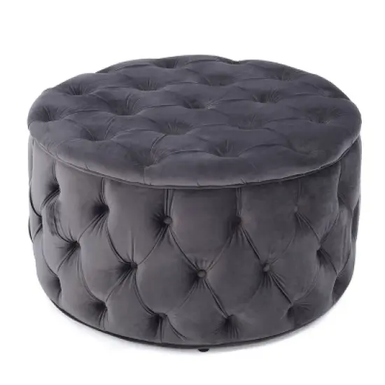 Zelfa New Velvet Ottoman - Christopher Knight Home image {8}