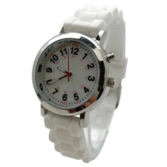 Olivia Pratt Luminous Dial Easy Read Medical Professionals Silicone Band Women Watch image {1}