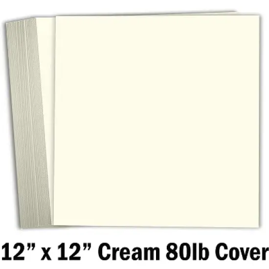 Hamilco Card Stock Scrapbook Paper 12x12 Cream Colored Cardstock 80lb Cover &ndash; 25 Pack image {1}