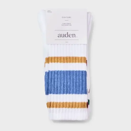 Women's Varsity Stripe Ribbed Cushioned 3pk Crew Socks - Auden&trade; image {1}