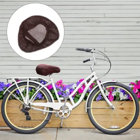 Unique Bargains Bike Bicycle Saddle Seat Cover Comfort Pad Padded Soft 3D Grid 8.86"x7.87" image {2}