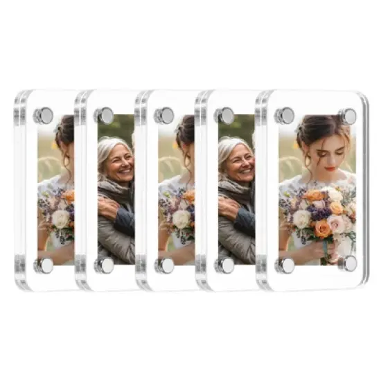 Unique Bargains Double Sided Fujifilm Mini Picture Acrylic Fridge Magnetic Frames 5 Pcs image {6}