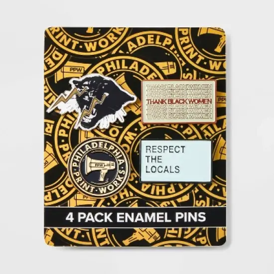 Adult's Philadelphia Printworks 4pc Graphic Pin Set image {1}