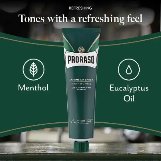 Proraso Shaving Cream Tube Refreshing (5.2 oz) with Menthol and Eucalyptus Oil for a refreshing feel image {1}