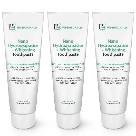 Nano Hydroxyapatite Flouride-Free Whitening Toothpaste + Calcium, Non-GMO, Vegan, Paraben Free, Mint Toothpaste, M3, 4.23 oz image {8}