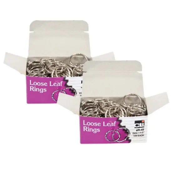 Charles Leonard Loose Leaf Book Rings, 1-1/2" Diameter, 100 Per Box, 2 Boxes image {2}