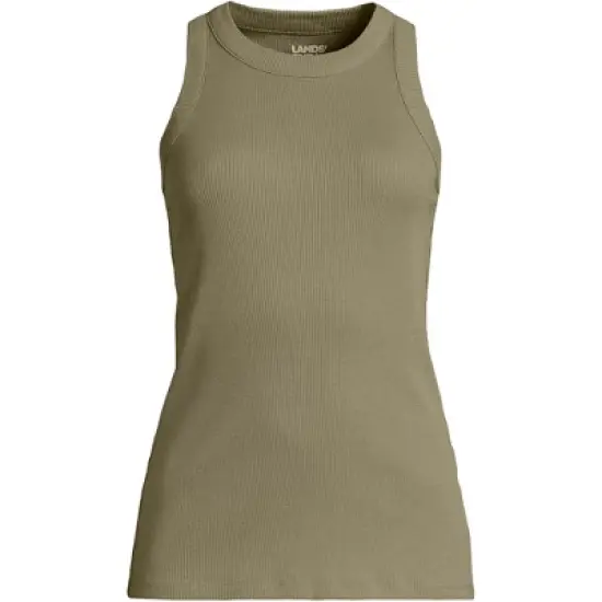 Lands' End Women's 2x2 Rib Crew Neck Tank Top image {5}