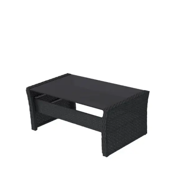 4pc Cascade Wicker Rattan Patio Set with Cushions - Gray - CorLiving image {4}