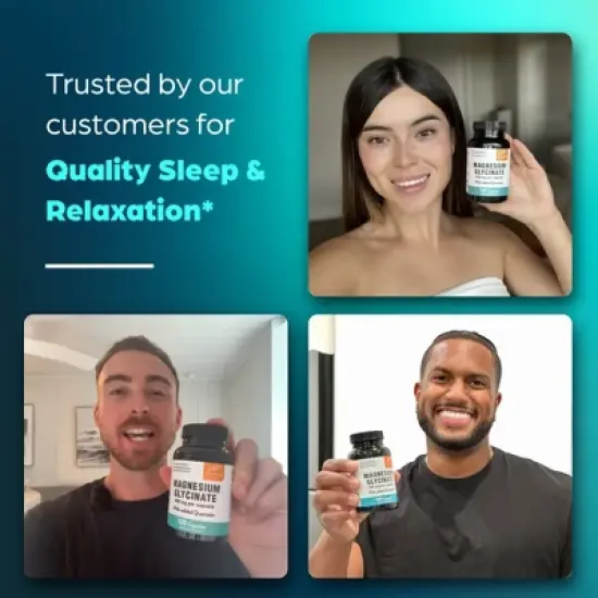 Sandhu's Magnesium Glycinate 400mg Capsules with Quercetin (120 capsules) for Quality Sleep, Relaxation, Muscle, Bone Health & Immune Support image {6}