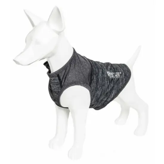 Pet Life Active Aero-Pawlse Heathered Quick-Dry and 4-Way Stretch Dog and Cat Tank Top T-Shirt - Black image {4}
