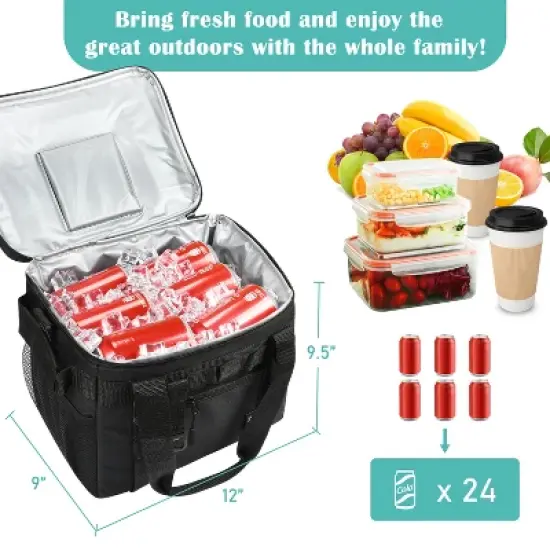 Tirrinia 24 Cans Soft Sided Cooler, 100% Leakproof Adjustable Strap with Bottle Opener, Camping Essentials image {3}