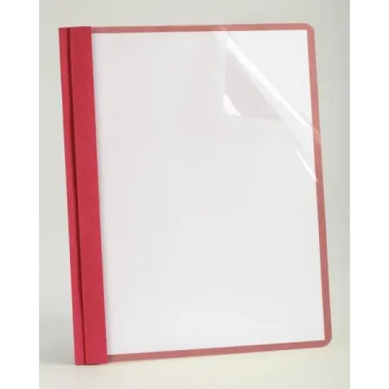 Earthwise Clear Front Report Cover, 8-1/2 x 11 Inches, Red, Pack of 25 image {1}