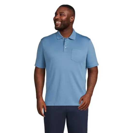 Lands' End Men's Short Sleeve Super Soft Supima Polo Shirt with Pocket image {11}