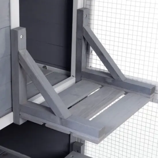 Sevobal Pet Crates and Houses, 2-Tier Cat House with Platform and Windows, Large Capacity Cage for 2-4 Cats, Gray, 75.9"*33.5"*70" image {2}