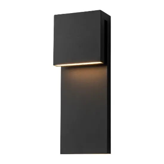 C Cattleya 15in 2-Light Matte Black LED Outdoor Wall Lantern image {7}
