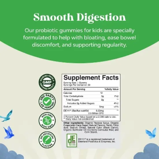 Immune Booster Kids Probiotic Gummies, Bacillus Subtilis Probiotic for Kids, Constipation Relief & Digestive Health, Nature's Craft, 30ct image {2}