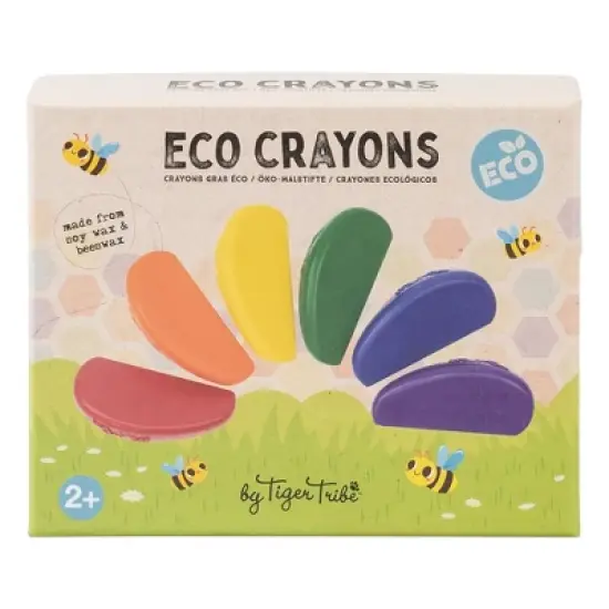 Tiger: Eco Crayons, 6 Rainbow Color, Ergonomic Crayons for Kids, Ages 2+ image {8}
