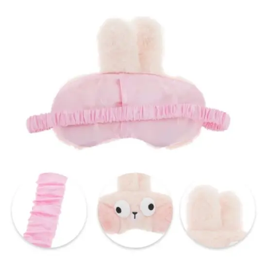 Unique Bargains Portable Rabbit Not Adjustable Eye Mask Pink 1 Pc image {1}