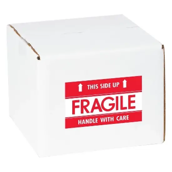 Tape Logic Labels "Fragile - This Side Up - HWC" 3" x 5" Red/White 500/Roll SCL521 image {1}