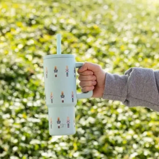 Simple Modern 24oz Trek Nutcracker Straw Tumbler: Stainless Steel, Dishwasher-Safe, Cold Beverages, All Ages, Blue image {2}