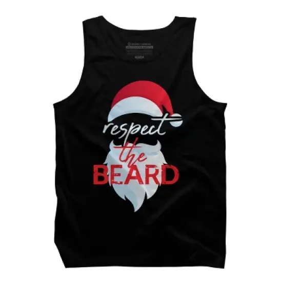 Men's Design By Humans respect the beard santa claus funny christmas By iLCreative Tank Top image {4}