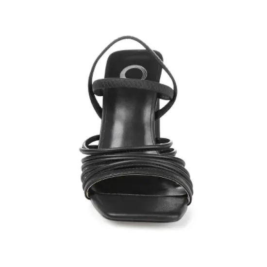 Journee Collection Womens Hera Open Square Toe High Block Heel Sandals image {5}