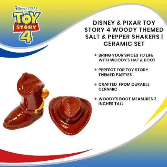 Seven20 Disney & Pixar Toy Story 4 Woody Themed Salt & Pepper Shakers | Ceramic Set image {6}