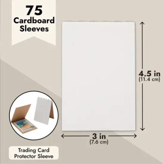 Stockroom Plus 75 Pack Corrugated Cardboard Sleeves for Sports Cards, Trading Card Shipping Supplies, Flat Vending 3 x 4.5" image {6}