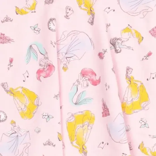 Disney Princess  Moana Ariel Mulan Cinderella Belle Elsa Anna Olaf Minnie Mouse Donald Duck Skater Dress Scrunchy Set Pink  image {4}