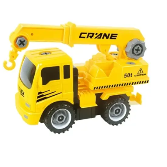 Link Worldwide Ready! Set! Play! 115 Piece Take-A-Part Pull Back Powered Construction Truck  With Crane, Excavator, Mixer, And Dump Truck image {4}