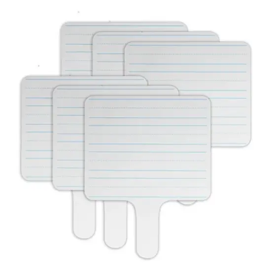 Flipside Products Two-Sided Rectangular Dry Erase Writing Paddle, Lined/Blank, 7.75" x 10", Pack of 6 image {5}