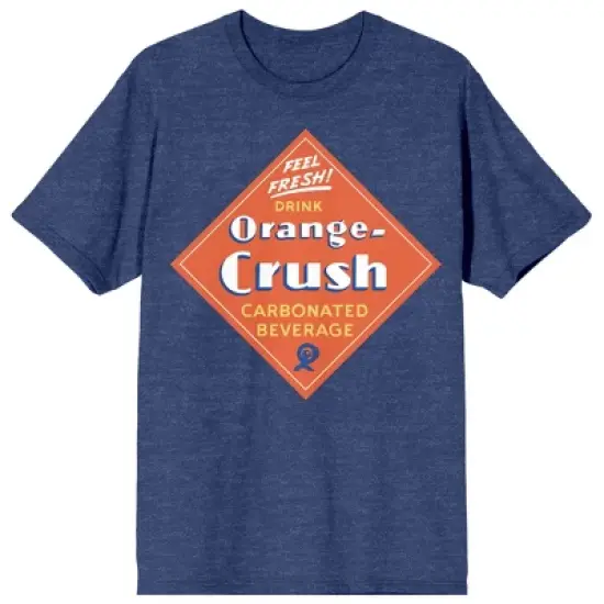 Orange Crush Square Verbiage Art Crew Neck Short Sleeve Navy Heather Women's T-shirt image {3}