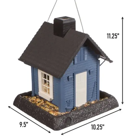 North States Blue Cottage Hopper Bird Feeder 11.25" Light Blue image {5}