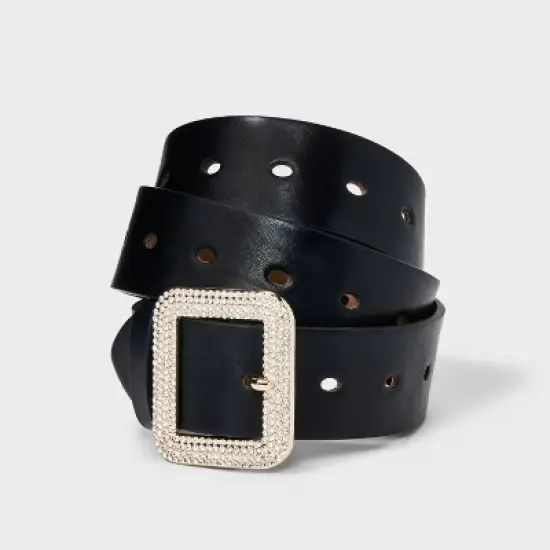 Women's Square Buckle Belt - A New Day&trade; Black image {3}
