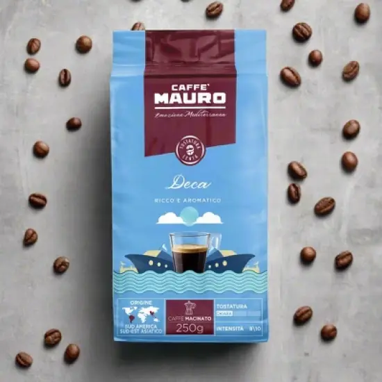Caffe Mauro Decaffeinated Ground Coffee 8.8oz/250g image {1}