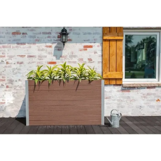 Vita 59" Wide Urbana Parklette Vinyl Planter Box: UV & Weather-Resistant, Rectangular image {1}