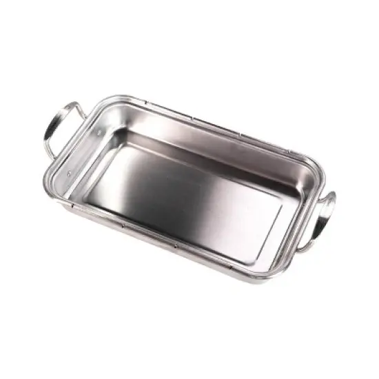 Char-Broil Deep Dish and Cutting Board Stainless Steel Heat-Resistant Grill Topper Black/Silver image {2}