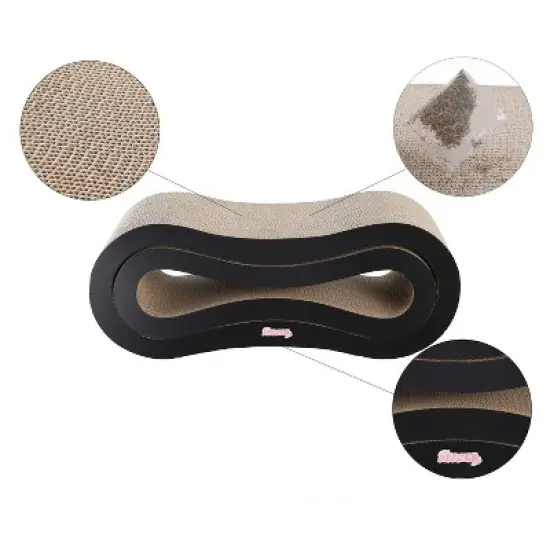 THE LICKER STORE Suvi Modern Cardboard Infinity 2-in-1 Lounge Bed Cat Scratcher with Catnip image {4}