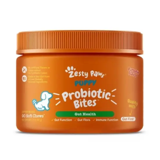 Zesty Paws Probiotic Pumpkin Flavor Dog Vitamin and Supplements - 90ct image {4}