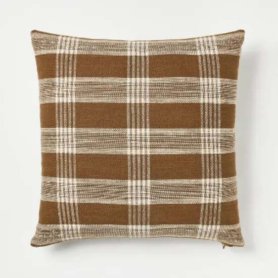 Woven Plaid Square Throw Pillow with Zipper Pull - Threshold&trade; designed with Studio McGee image {4}