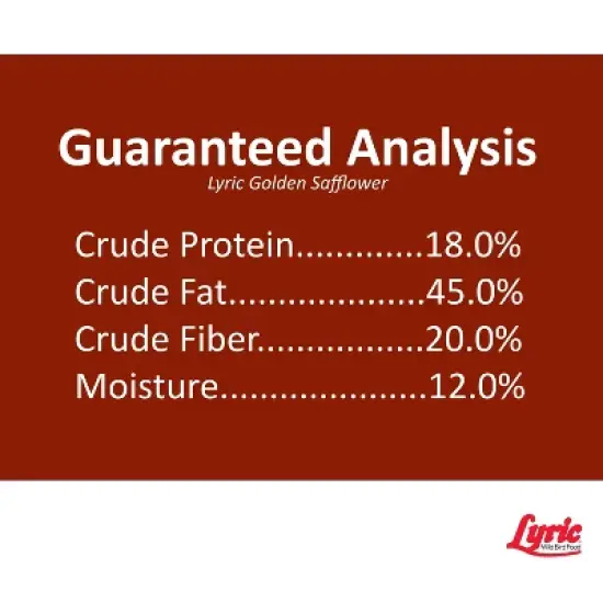 Lyric Golden Safflower Bird Seed for Outside Feeders - Attracts Cardinals, Chickadees, Woodpeckers & More, 5 lb Bag image {6}