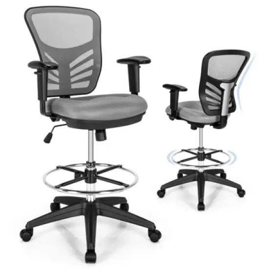 Tangkula Ergonomic Office Chair w/Retractable Footrest High Back Reclining Executive Chair w/Adjustable Headrest image {11}