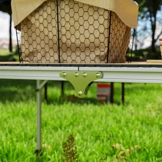 Outsunny Folding Table, Adjustable Height Aluminum Table, Portable Camping Table for Picnic, Beach, BBQ image {5}