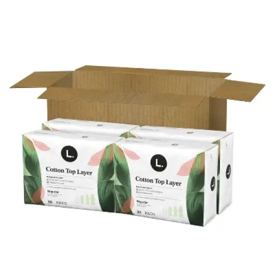 L. Organic Cotton Top Layer Ultra Thin Pads - Regular Absorbency - 112ct image {11}