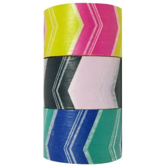 Wrapables Retro Arrows Japanese Washi Masking Tape (Set of 3), 20M L x 4.5mm W image {1}